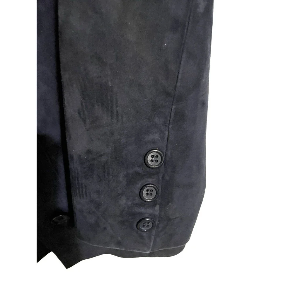 Vintage Furs-Ettex Made In Paris France‎ Bohemian Navy Suede Blazer Size Small - Picture 4 of 5